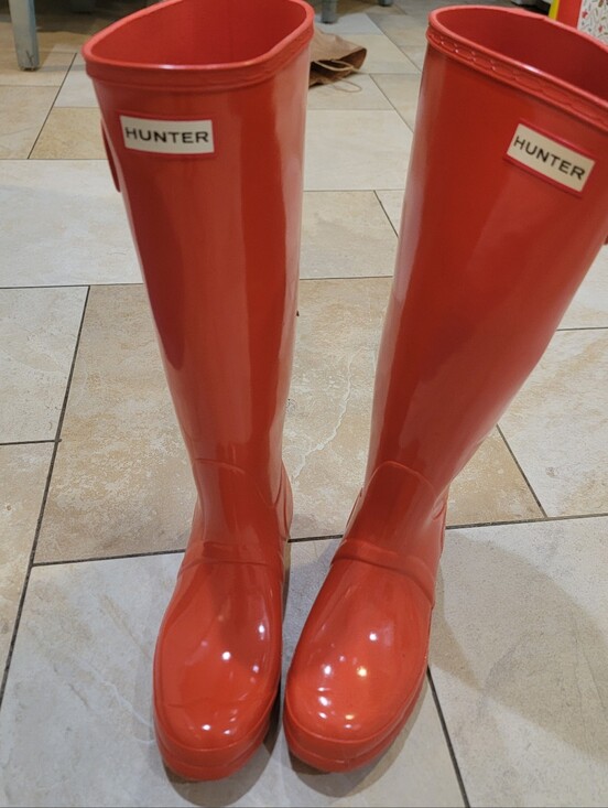 Hunter Shoes - Hunter Tall Rain Boots Orange